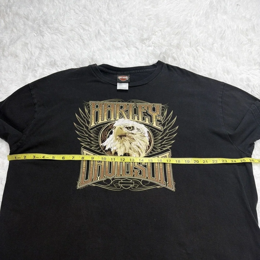 Harley Davidson Men's 2XL T-Shirt USA Made Morgan Hill California Bald Eagle Tee